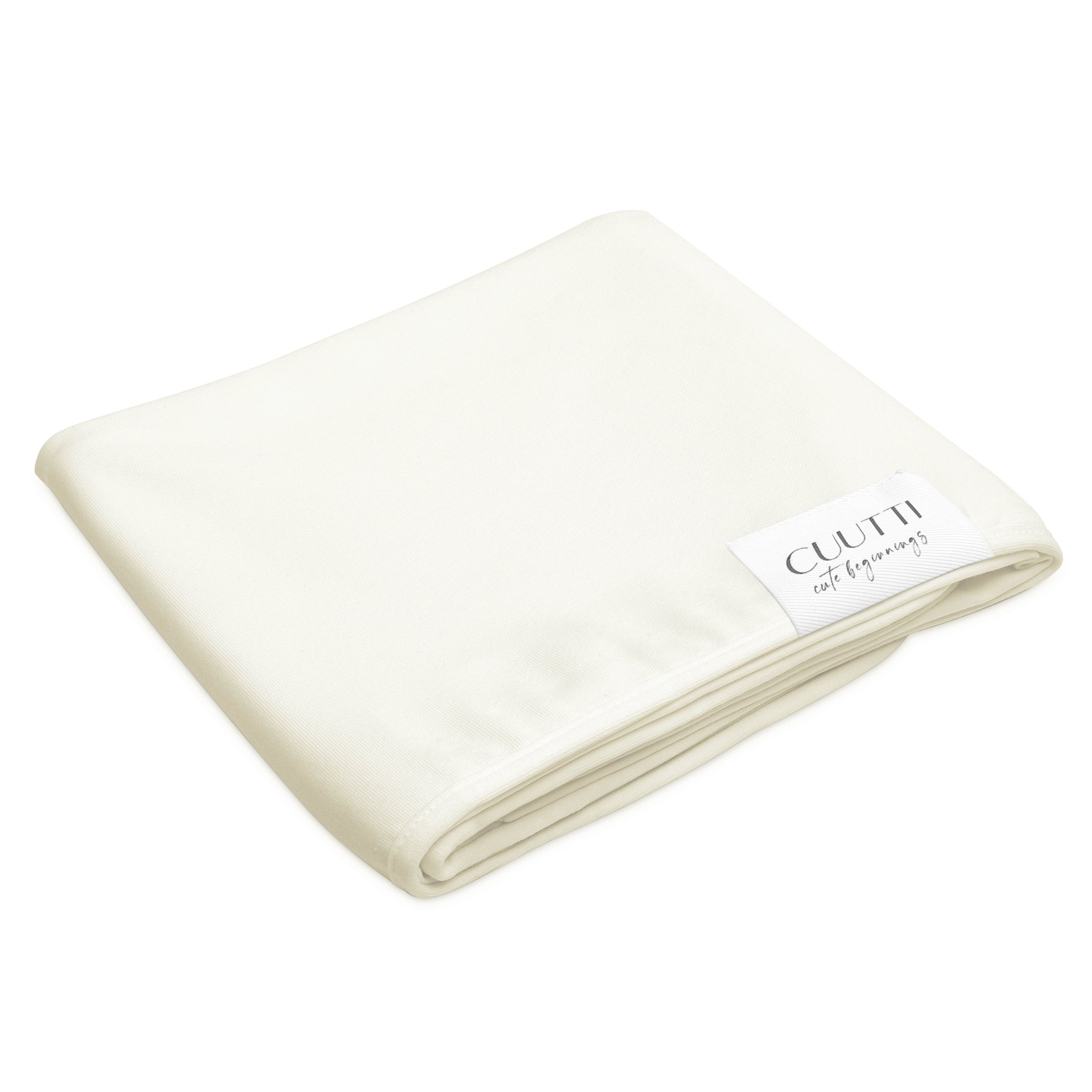 #color_ivory CUUTTI baby swaddle in ivory color, neatly folded against a white background.