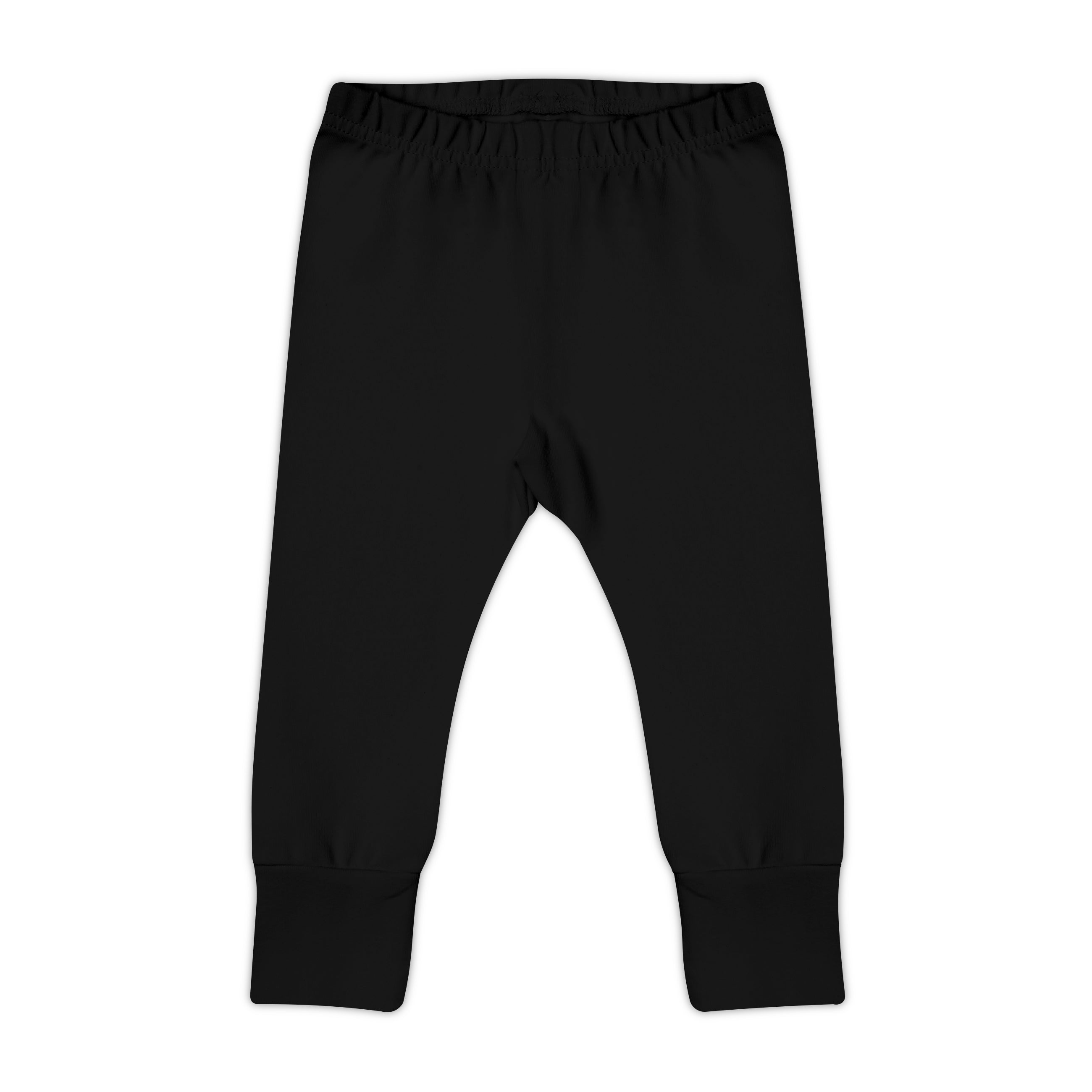 #color_black CUUTTI baby leggings in black color on a white background.