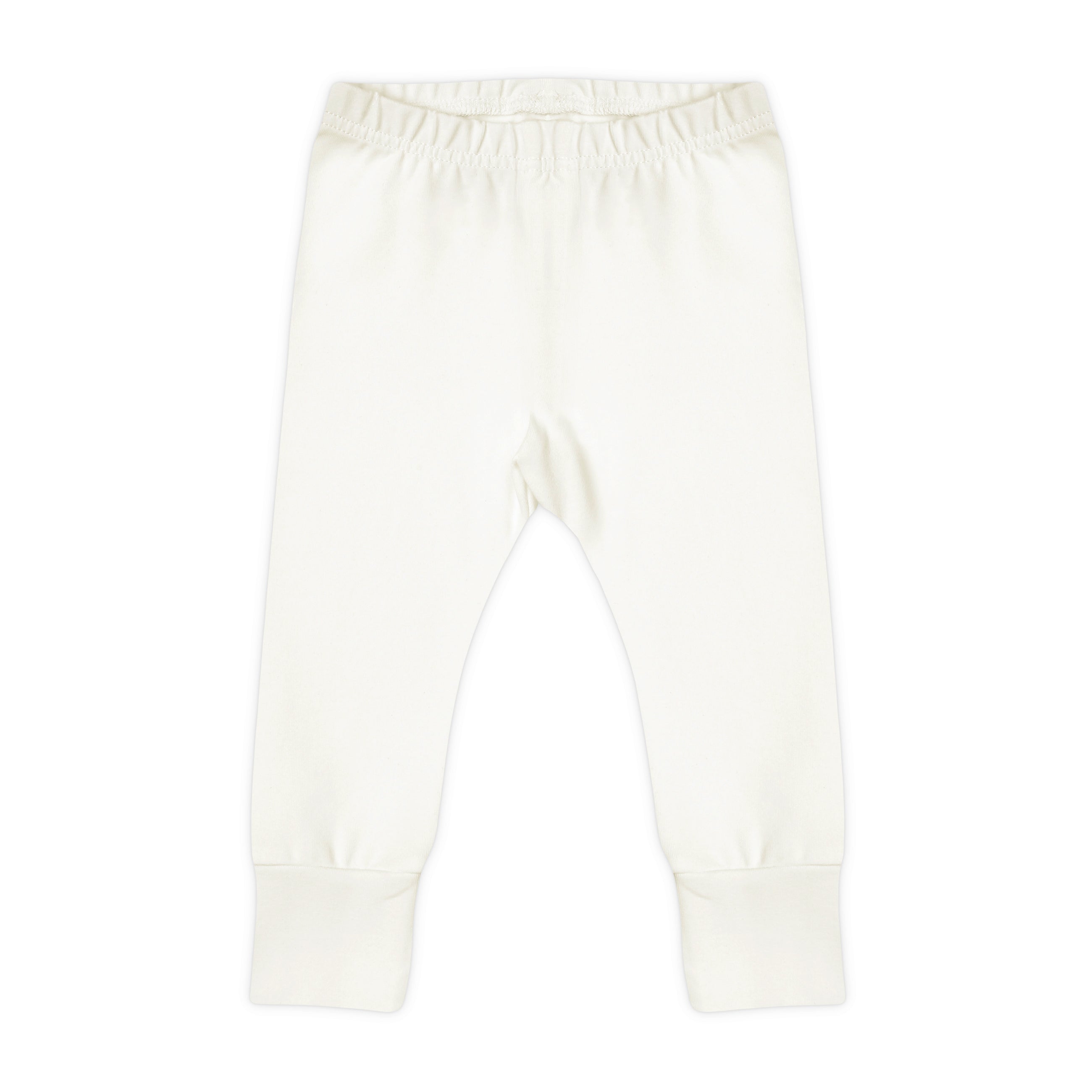 #color_ivory CUUTTI baby leggings in ivory color on a white background.